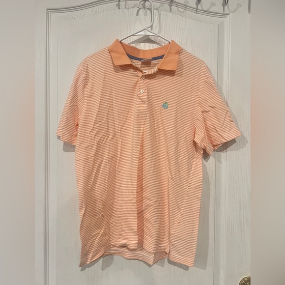 Brooks Brothers Orange Striped Polo Shirt - Picture 1 of 4